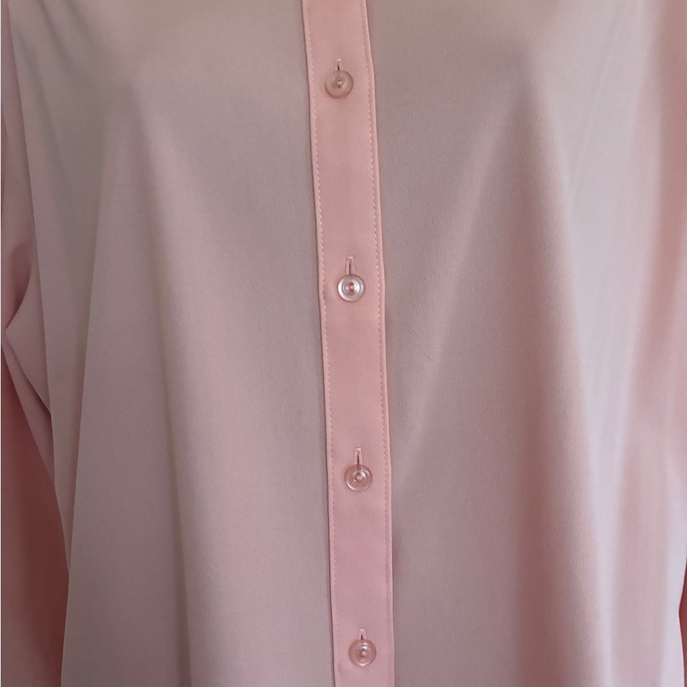 Vintage 80s Miss K Pink Blouse - Soft Peach/Pink Size M/L - Picture 6 of 6